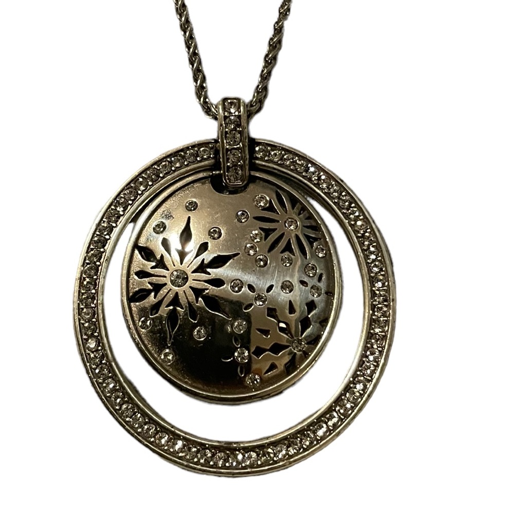 Brighton Snowflake Reversible Rhinestone Silver N… - image 1